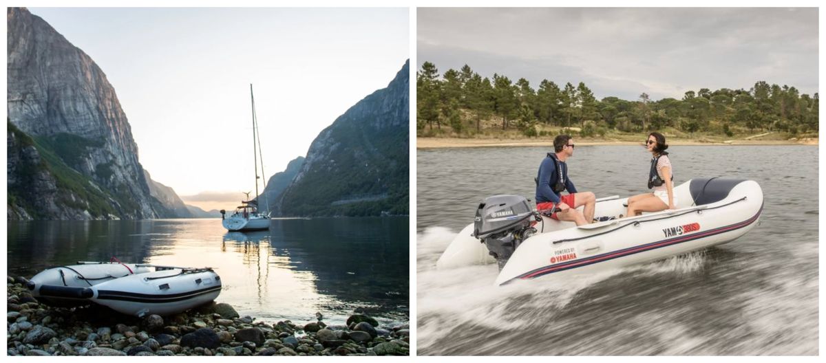 Ces petits bateaux gonflables peuvent être utilisés comme annexes pour des bateaux plus grands et peuvent être facilement dégonflés et transportés. Modèles : Taxacat 260 XL et YAM 380 S. Photos : Takacat et Yamaha.