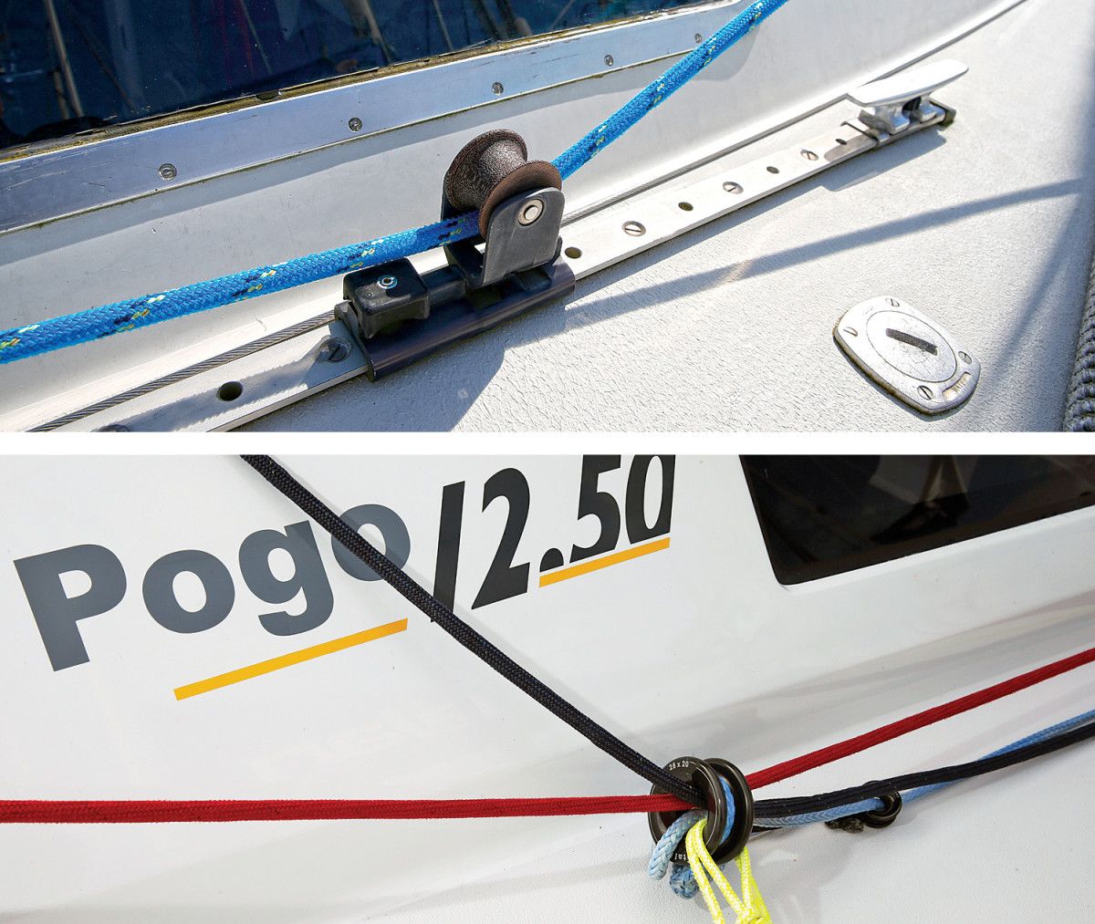 Anneau sur un bateau de course