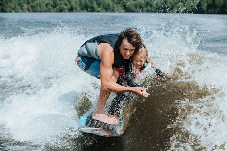 wakesurfing