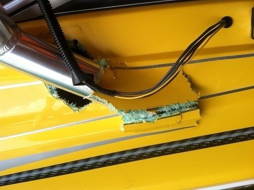 fissures d'araignée dans un bateau