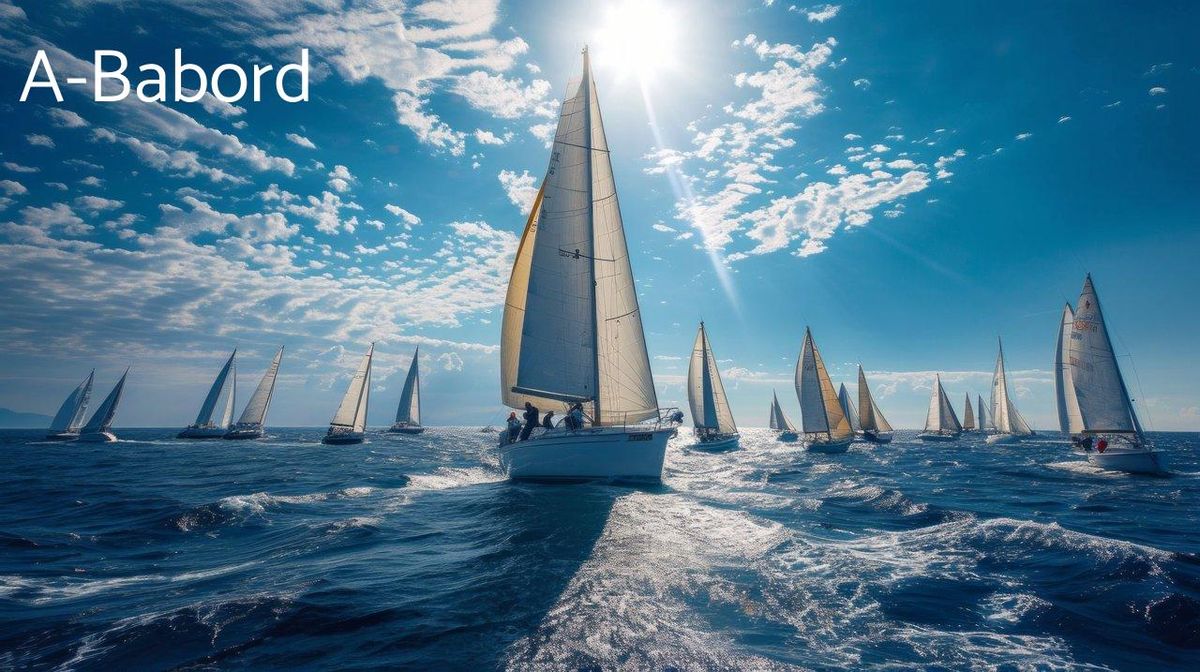 Flottes en pleine course, rappelant l'épopée en solitaire de La Route du Rhum. 🌊⛵✨