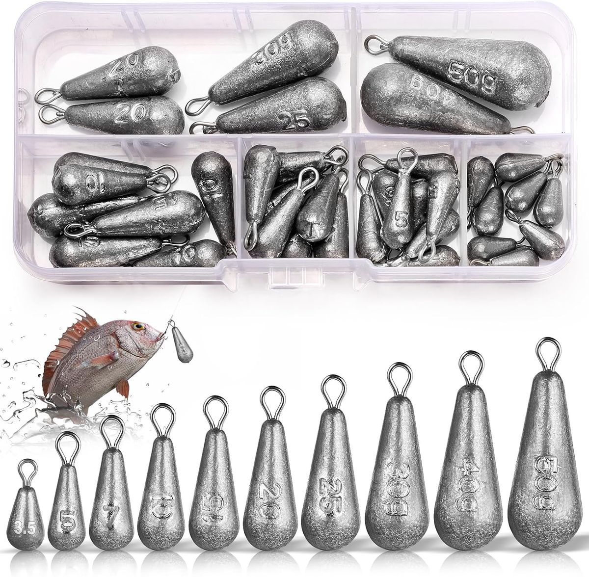 Annyswit – Lot de petits plombs de pêche