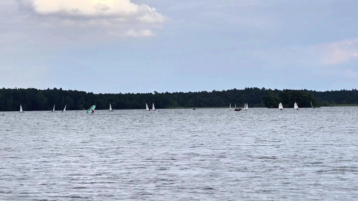 Une session de windsurfing calm lake, idéale pour pratiquer la planche à voile en eau douce en toute sérénité.