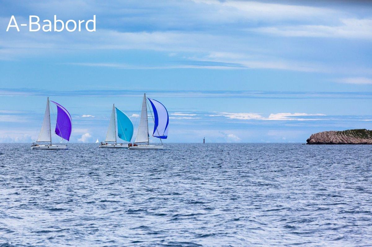 Voiles colorées sur mer agitée, symbole des défis du Vendée Globe 2025.