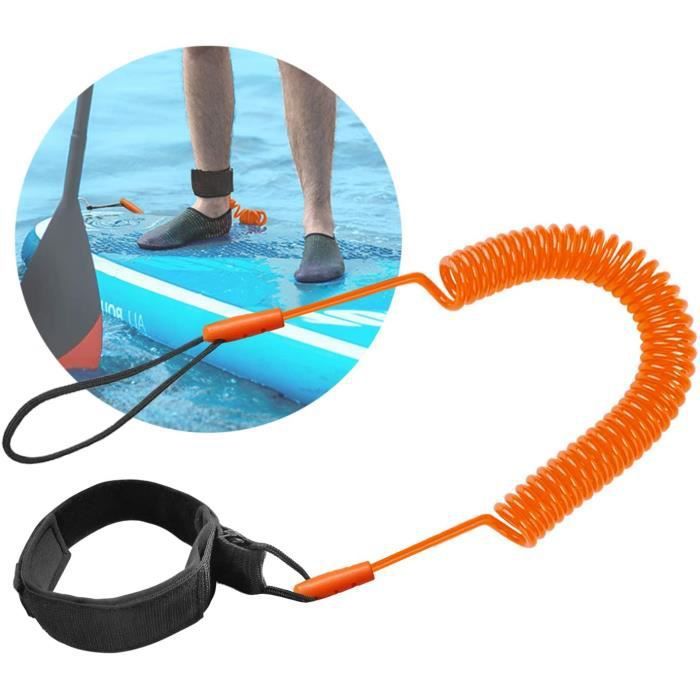 Image de 10 Pieds Sup Leash Jambe Corde de Surf, Stand Up Paddle Board Leash Sangle de Cheville de Panneau de Pagaie Enroulé TPU pour Le Surf