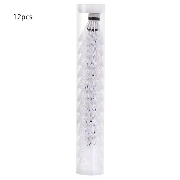 Image de 12 Pcs Portable en Plastique Badminton Volant Pratique Pièces Dexercice Fournitures de Sport pour Intérieur Extérieur (Blanc)