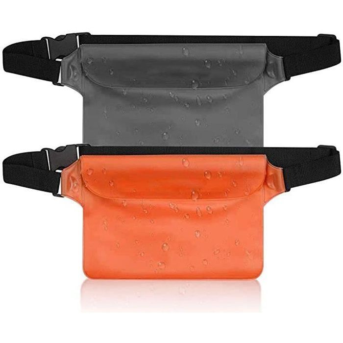 Image de 2 Pack Sac étanche Etui Pochette Imperméable avec Sangle Réglable, Protéger Téléphone/Argent/Carte/Clé, Idéal pour Natation, Rafting