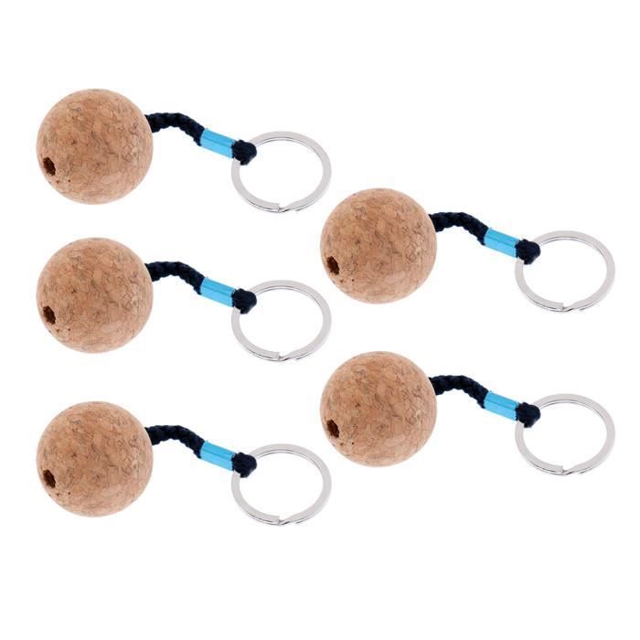Image de 5 Boule De Liège Flottant Porte-clés Flottant Eau Chaîne Porte-clés Chaîne Voile Bateau Kayak