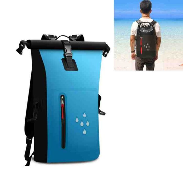 Sac à dos étanche - Sac seau étanche - 25 L - Bandes réfléchissantes - Sangle amovible