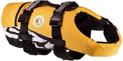 Image de EzyDog Gilet de Sauvetage pour Chien - DFD - Idéal pour la Natation et la Sécurité de votre Chien dans l'eau - Vêtements de Sécurité pour Animaux de Compagnie pour la Natation (XL, Jaune)
