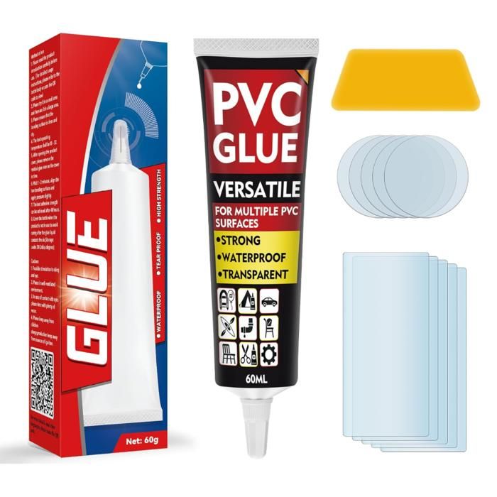Rustine piscine - Kit réparation 60 ml - Étanche - Flexible PVC - Pour spa et matelas gonflables