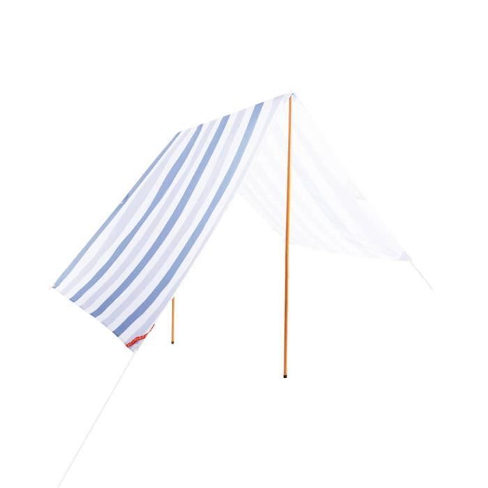 Image de Abri de plage - Auvent 329 x 180cm - UPF30+ - bleu et blanc