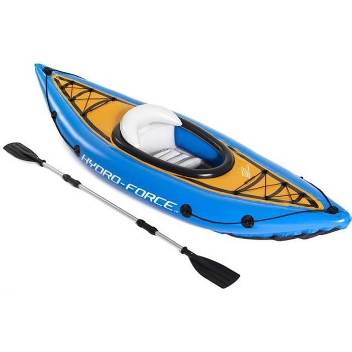 Image de Bestway Kayak Hydro Force Cove Champion - Gonflable - 1 Place - avec Pompe et Pagaie - Bleu