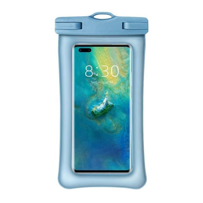 Image de DAMILY® Flottable Pochette Etanche pour Smartphone Sac étanche Universel Plongée Housse -Bleu gris