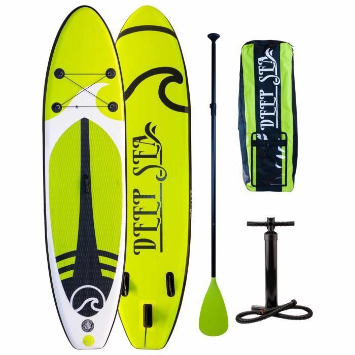 Image de Deep Sea Standup Paddle Gonflable Set Pro 300 cm  – avec Pompe, Pagaie, sac de transport, Kit de réparation, max 115 kg