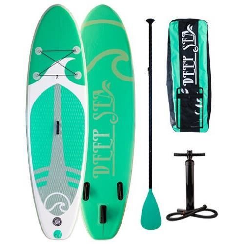 Image de Deep Sea Standup Paddle Gonflable Set Standard 275 cm  – avec Pompe, Pagaie, sac de transport, Kit de réparation, max 95 kg
