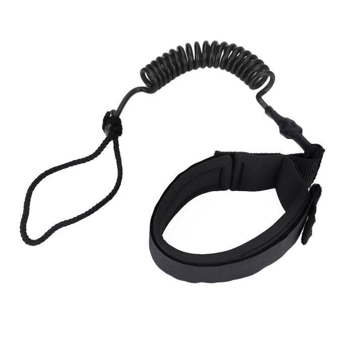 Image de Dilwe planche enroulée Stand Up Paddle Board Laisse de surf en corde à ressort enroulé pour planche de surf (noir)