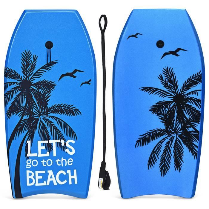Image de DREAMADE Bodyboard Planche,Planche de Surf en XPE,HDPE,EPS avec Bande Pratique et Corde à Pied Capacité de 85kg pour Adultes,Enfants