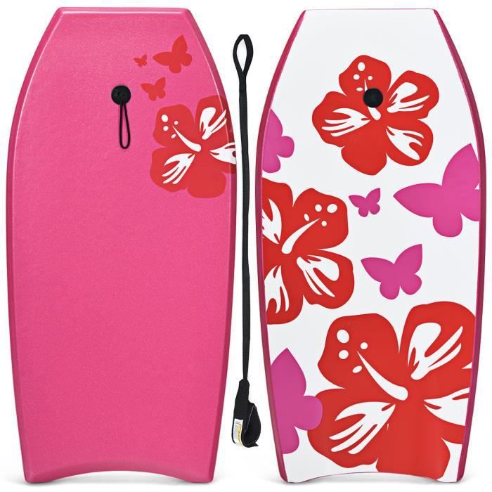 Image de DREAMADE Bodyboard Planche,Planche de Surf en XPE,HDPE,EPS avec Bande Pratique et Corde à Pied Capacité de 85kg pour Adultes,Enfants