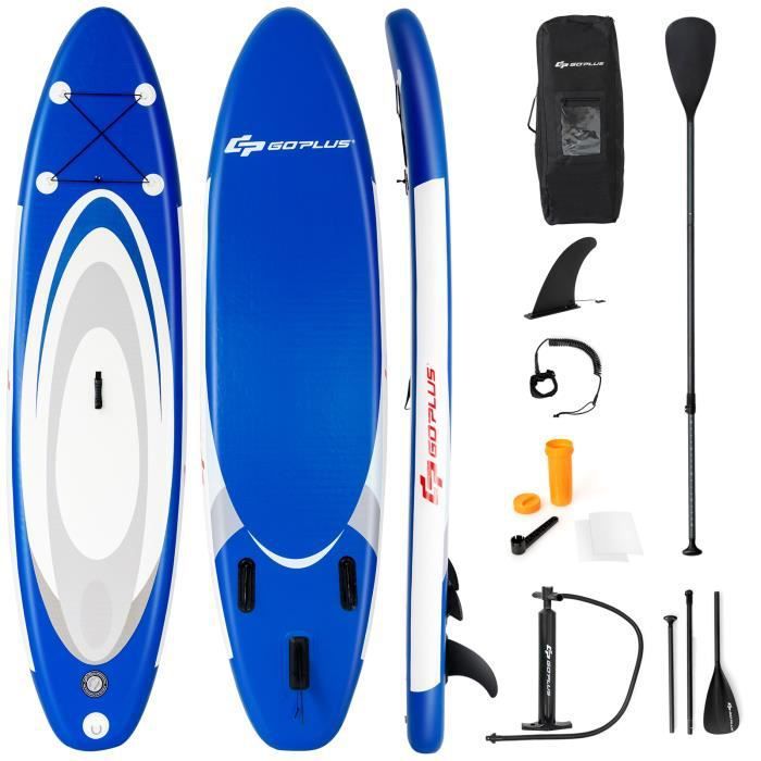 Image de DREAMADE Stand up Paddle Gonflable avec Pagaie, Pompes à Air Manuelles, Sac de Rangement, 305x75x15CM pour Amateur, Professionnel