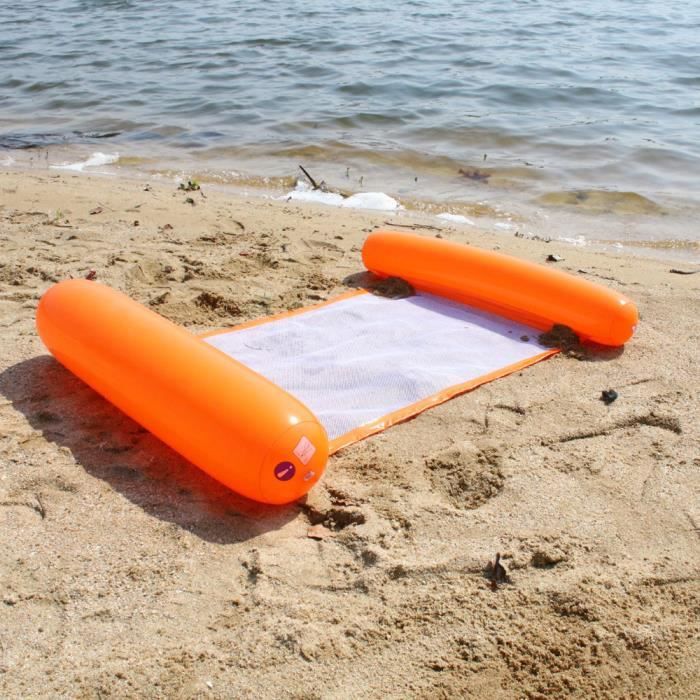 Image de Eau Hamac Gonflable, orange 4 en 1 Hamac Floattant, Confortable Hamac de Piscine Flottant Chaise, Hamac Gonflable Multi-Usage