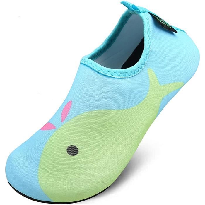 Chaussures Aquatiques Enfants - Antidérapant - Sèche Vite - Bleu EU26-27