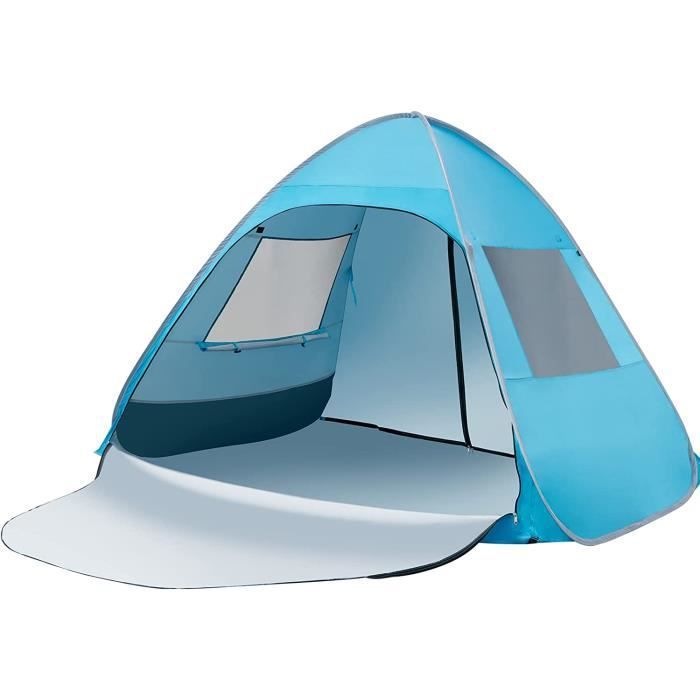 Image de GOPLUS Tente de Plage Portable Pop-up, 2-4 Personnes, 2*1.5 M，UPF 50+ avec  Sac de Transport,  Bleu