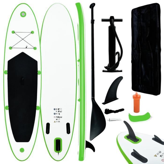 Image de HELLO SHOP Ensemble de planches SUP gonflables Vert et blanc Style Essentiel®RLVKUQ®