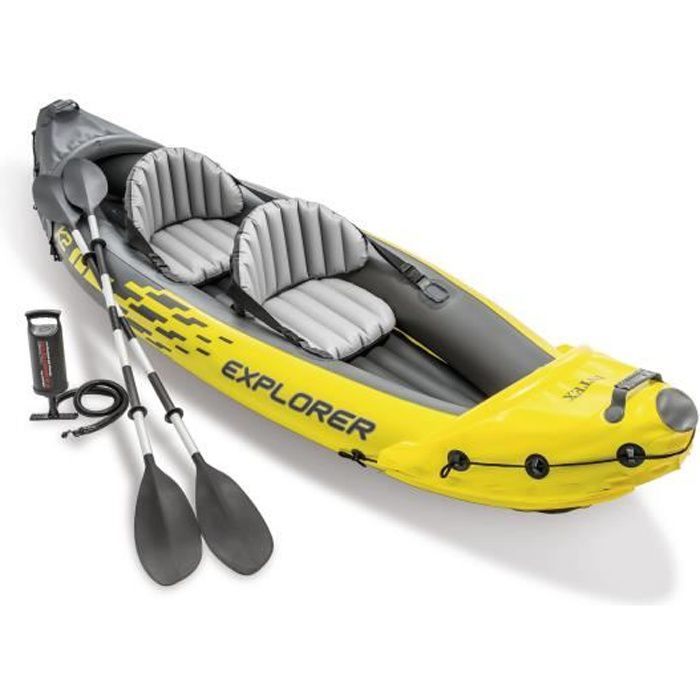 Image de INTEX Set Canoë Explorer K2 - 2 personnes - Jaune