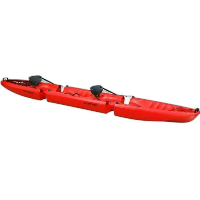 Image de Kayak modulable Point 65°N sit-on-top falcon duo - rouge/noir - TU