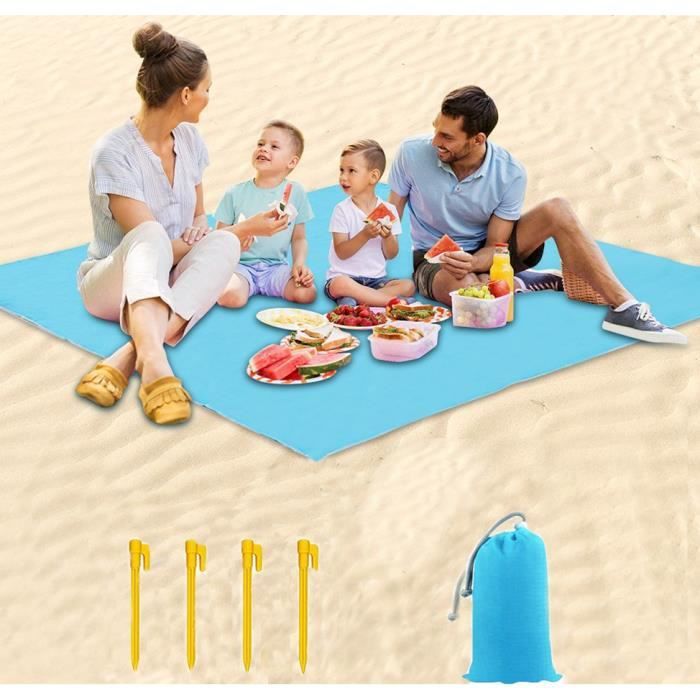 Image de OneTwoFit Tapis de Plage Couverture de Pique-Nique Imperméable 200 x 200 cm Anti Sable Pliable Portable pour Plage Pique-Nique