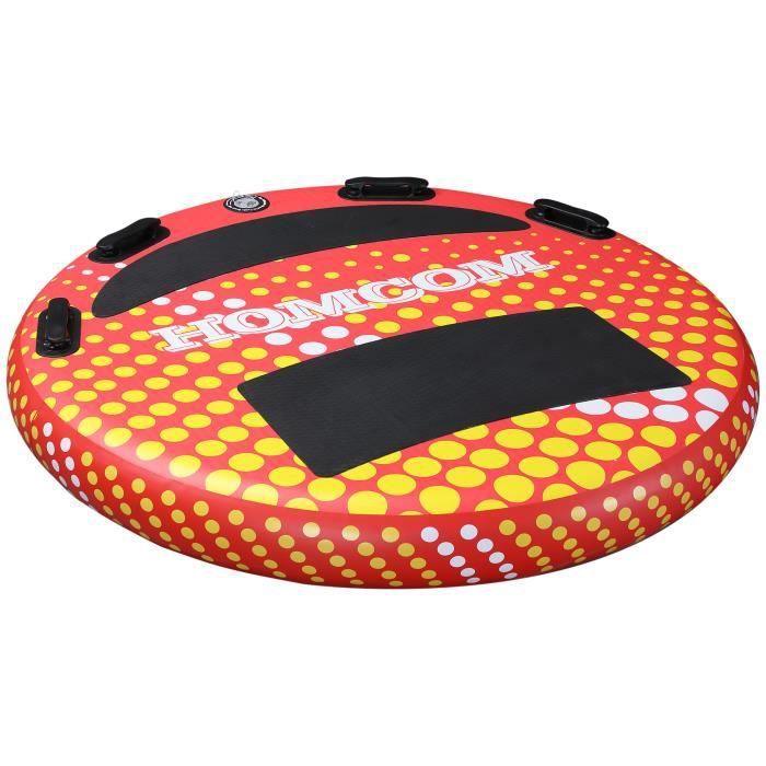 Image de Outsunny Bouée tractée pour 2 personnes 4 poignées dim.165L x 159l x 23H cm avec pompe à air et sac de transport