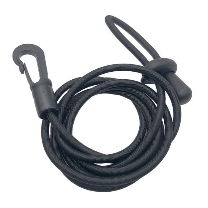 Image de Paddle Leash, Cordes Elastiques Réglables en Kayak Safety Rod ,Leash Canne à Pêche ,Laisse Paddle avec Mousqueton pour Noir