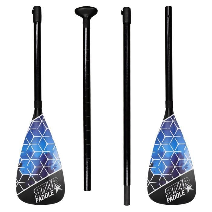 Image de Pagaie SUP/Kayak STAR Paddle RACE Carbon 2in1 - 4 sections - Ajustable 165/215cm
