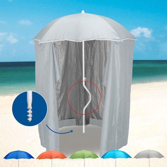 Image de Parasol de plage léger visser tente protection uv GiraFacile 200 cm Zeus, Couleur: Blanc - Argent