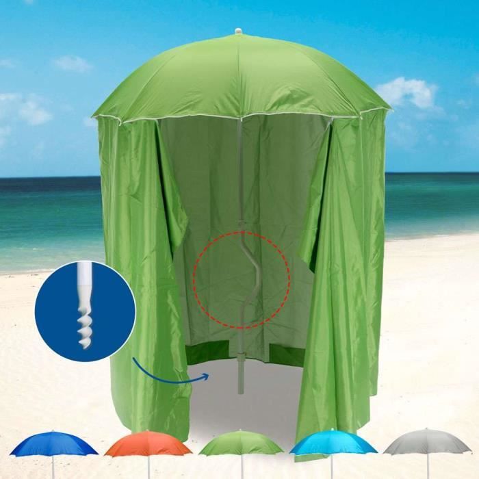 Image de Parasol de plage léger visser tente protection uv GiraFacile 200 cm Zeus, Couleur: Vert