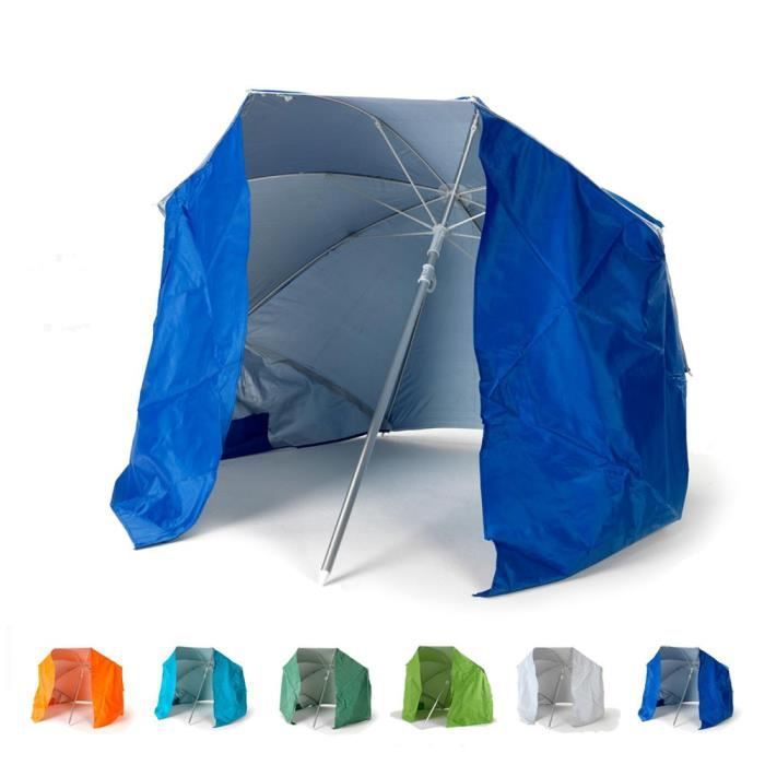 Image de Parasol de plage pliable portable léger aluminium tente 160 cm Piuma, Couleur: Bleu
