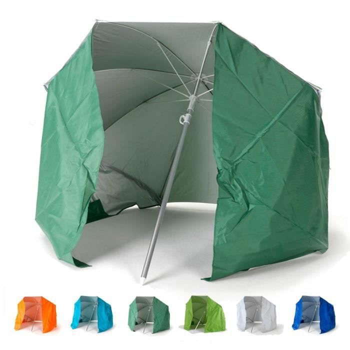 Image de Parasol de plage portable moto pliable léger aluminium tente 200 cm Piuma, Couleur: Vert foncé
