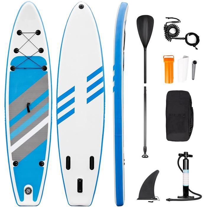 Image de Planche De Stand Up Paddle Gonflable - Limics24 - Board Sup Pompe À Double Action Pagaie Laisse Boîte Réparation
