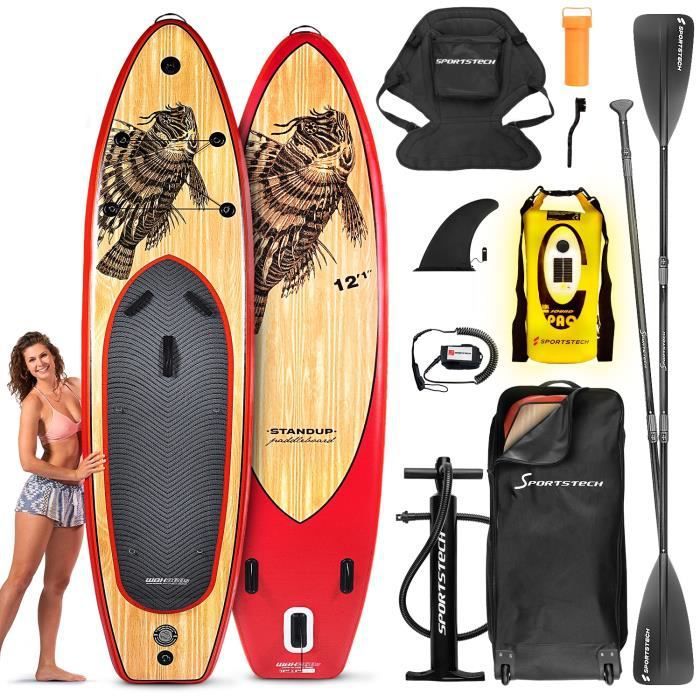 Image de Prime set 9en1 SUP board + 2en1 fenêtre de vue + Siège Kayak | Stand up paddle gonflable | Stand Up Paddling Sportstech WBX300/320