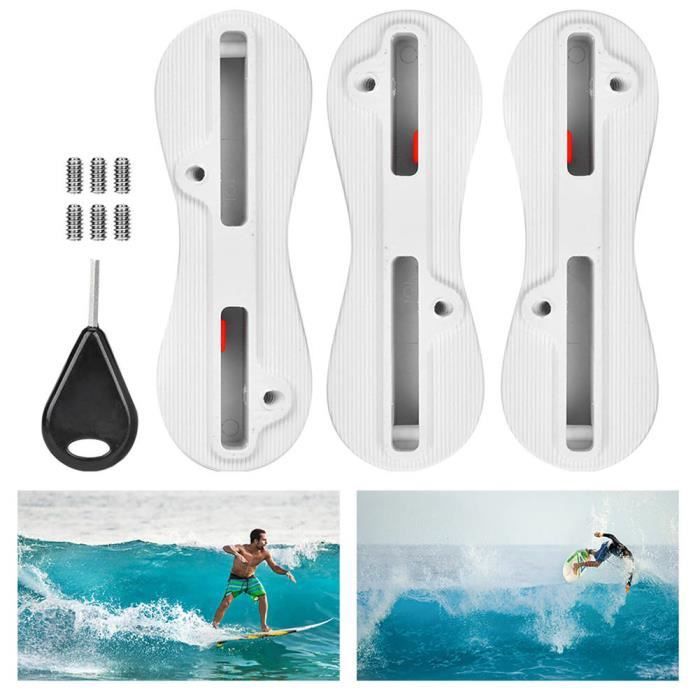 Image de Qiilu Fins Fusion Planche de surf durable 3PCS PVC blanc Fcs Fusion Fin Box Plugs Plugs