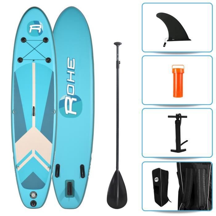 Image de ROHE Pack Paddle Gonflable Indiana Blue - 320x76x15cm - Avec accessoires