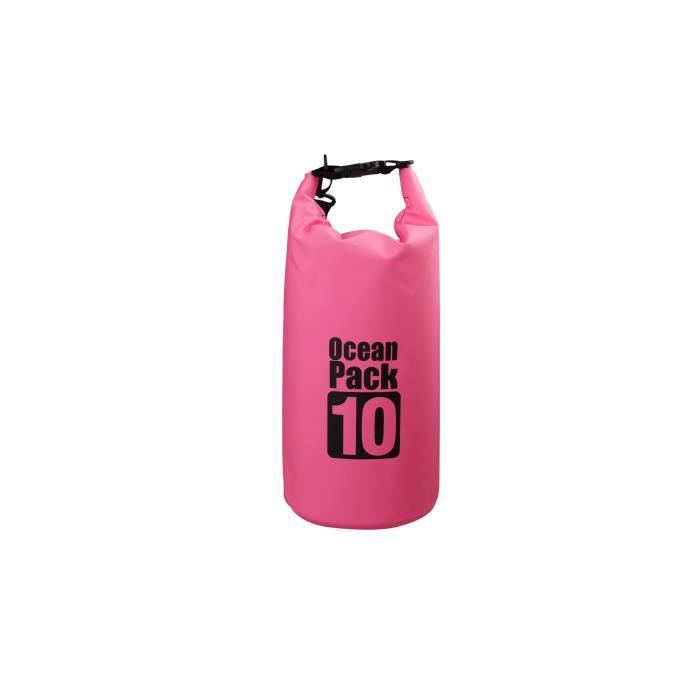 Image de Sac Etanche  500D bâche Heavey-Duty PVC pour Kayak-canotage-canoë-pêche-rafting-natation-camping-snowboard 10L Rose Foncé