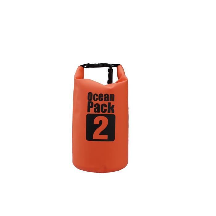 Image de Sac Etanche  500D bâche Heavey-Duty PVC pour Kayak-canotage-canoë-pêche-rafting-natation-camping-snowboard 2L Orange