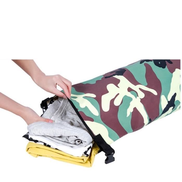 Image de Sac étanche et flottant de10L ! Ce sac étanche motif Camouflage est entièrement fabriqué en PVC soudé et est aussi flottant.  Con...