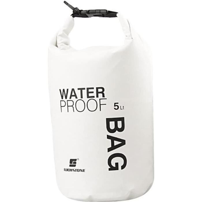 Image de Sac Etanche Poche pour Camping Nautique Kayak Pêche Rafting Canoë-Kayak (Blanc, 5L)