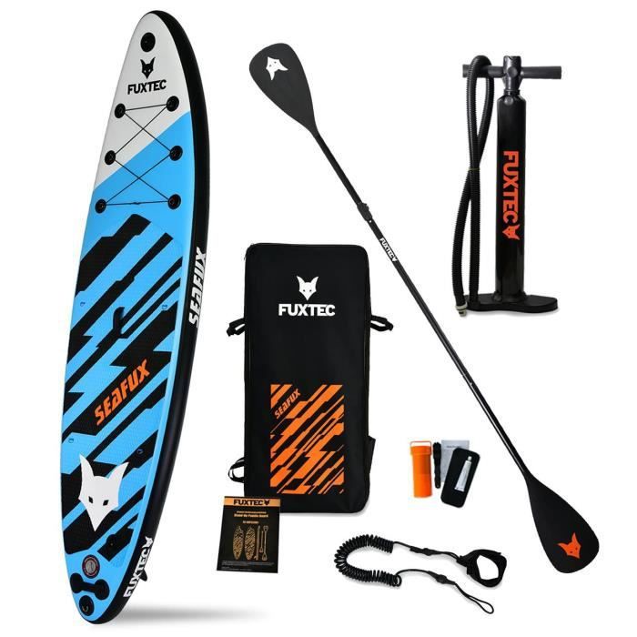 Image de Stand Up Paddle Board gonflable FUXTEC - bleu blanc noir - Sea Cruiser