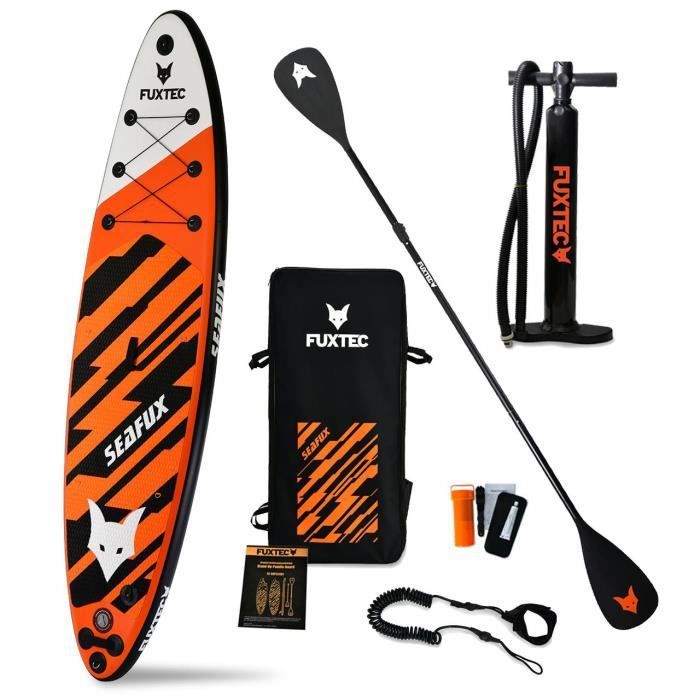 Image de Stand Up Paddle Board gonflable FUXTEC - orange blanc noir - Sea Cruiser