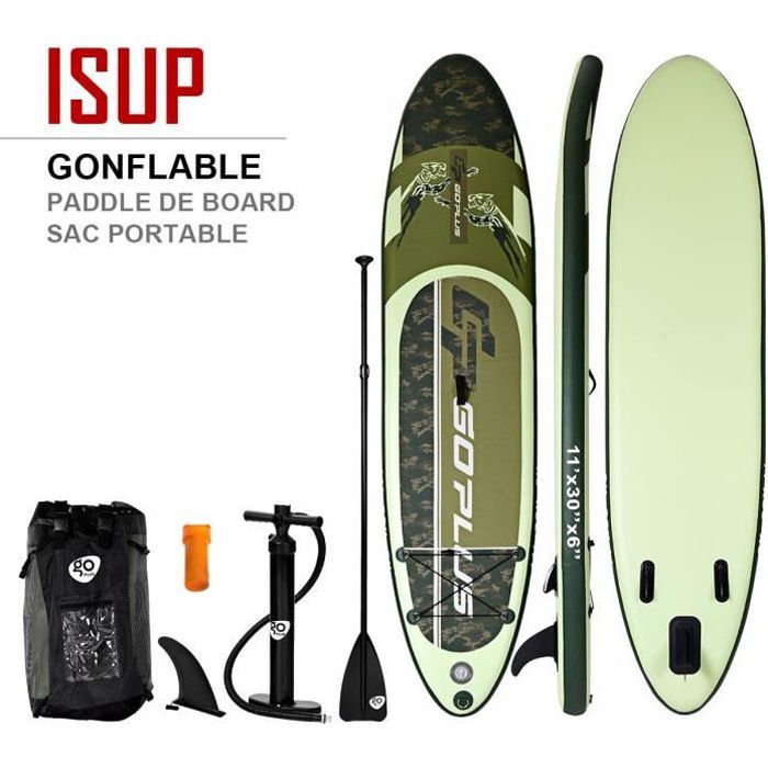 Image de Stand Up Paddle Gonflable Adulte Haute Pression avec Kit de Réparation et Sac Planche de Surf Gonflable 335 x 76 x 15 cm (L x l x H)