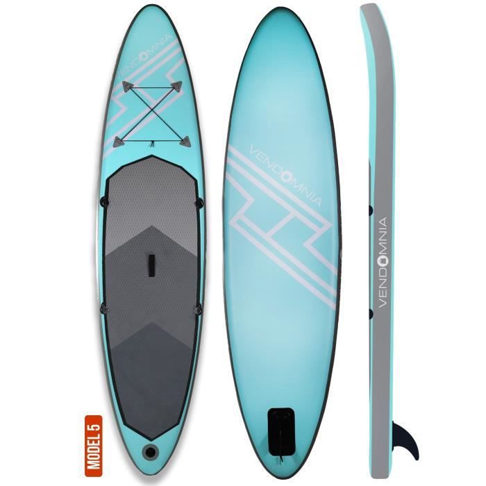Image de Stand up paddle gonflable-bleu, 320 cm, charge max 130 kg, sup board pour deboutants et professionnels
